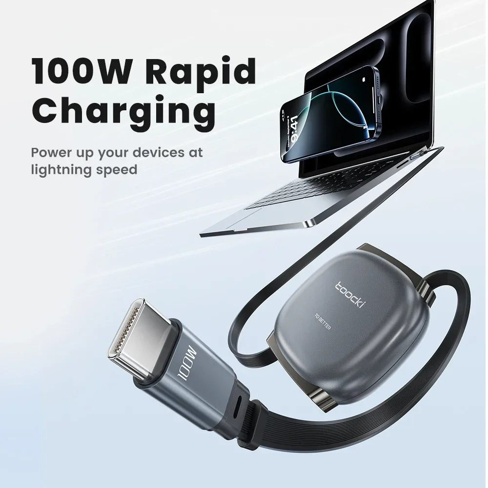 Toocki 100W Retractable Cable | Type C | Fast Charger