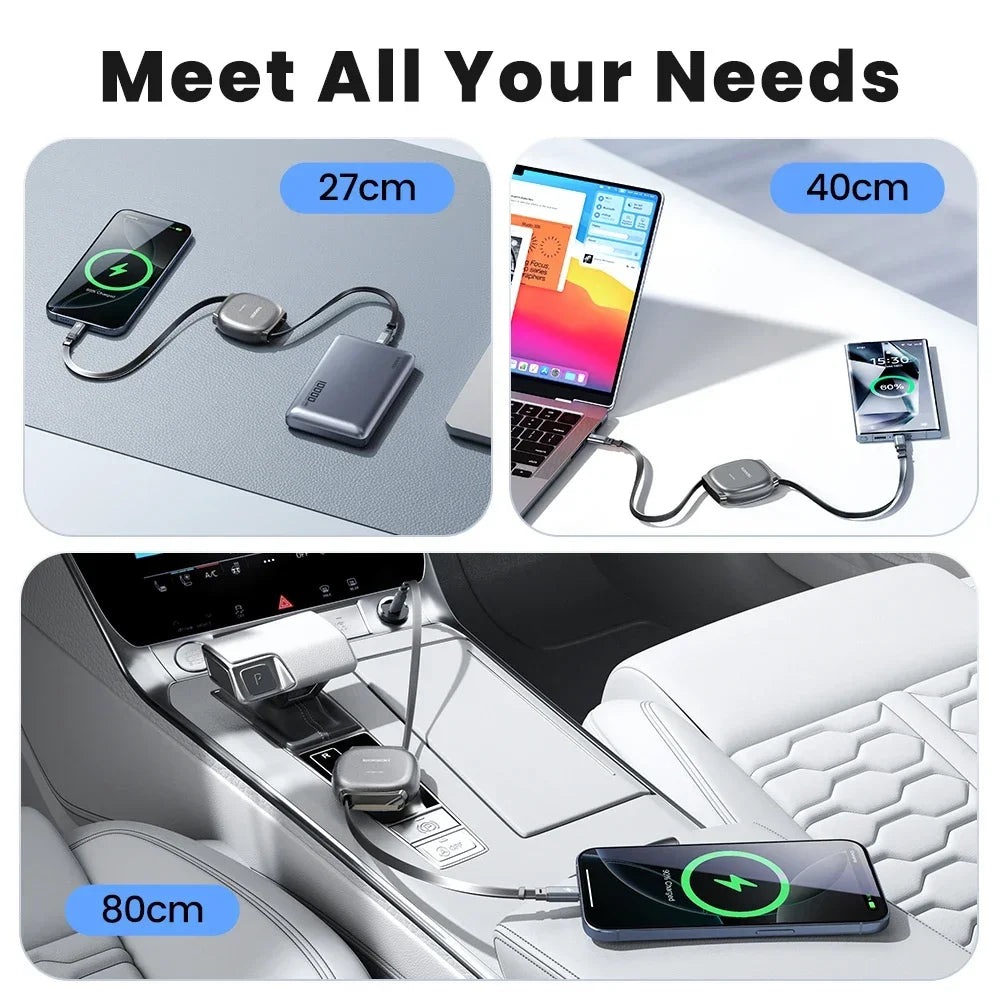 Toocki 100W Retractable Cable | Type C | Fast Charger