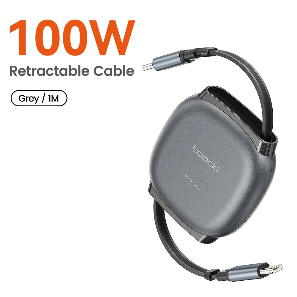 Toocki 100W Retractable Cable | Type C | Fast Charger