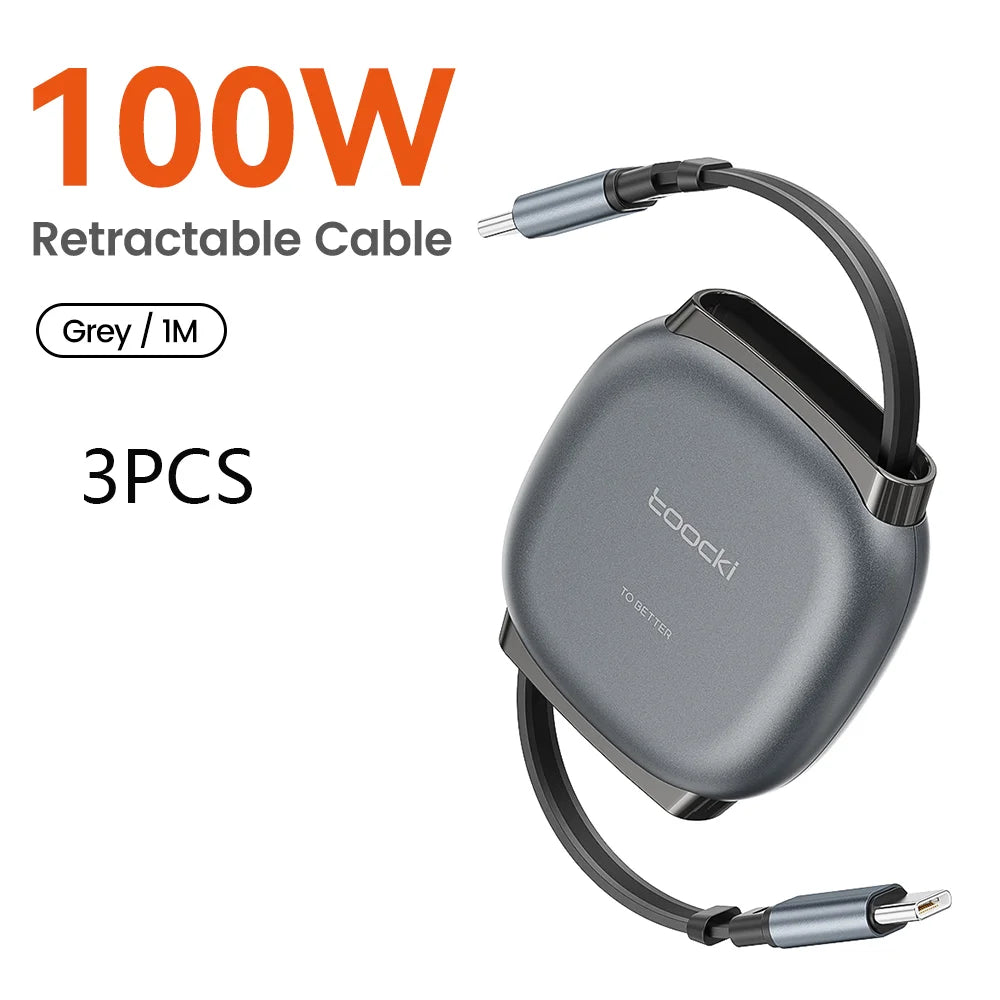 Toocki 100W Retractable Cable | Type C | Fast Charger
